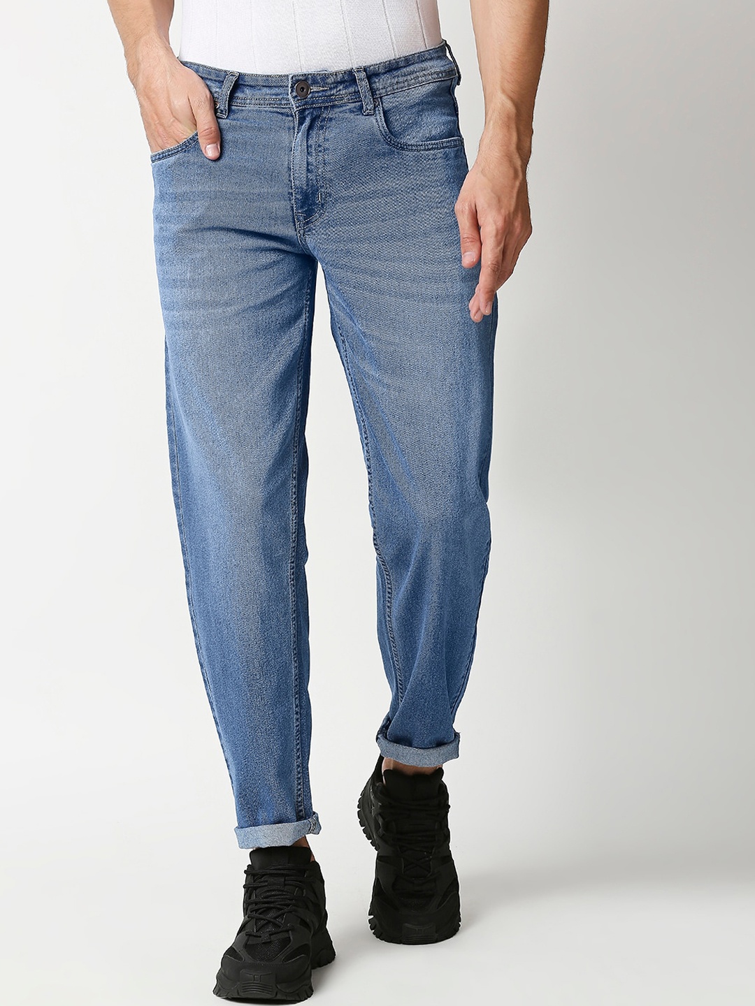 

High Star Men Blue Relaxed Fit Mid-Rise Light Fade Jeans