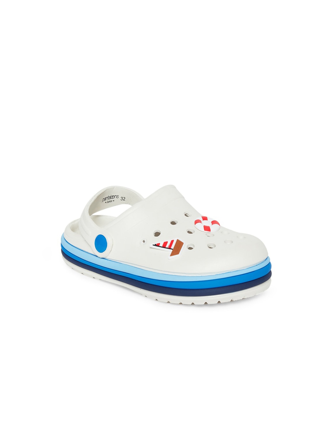 

Pantaloons Junior Boys White & Red Rubber Clogs