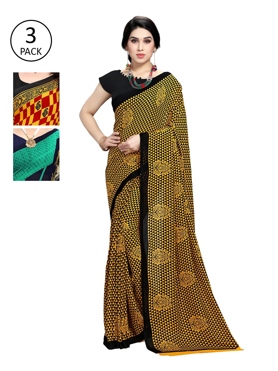 

KALINI Woman Pack of 3 Saree, Multi