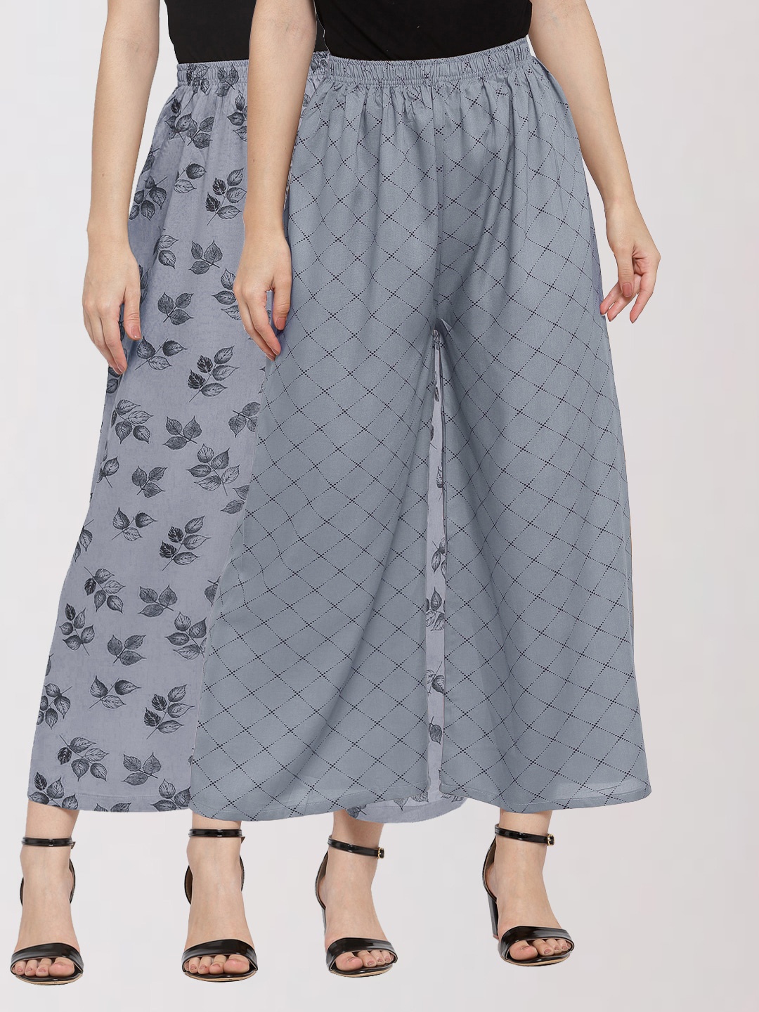 

KLOTTHE Pack of 2 Women Printed Palazzos, Multi