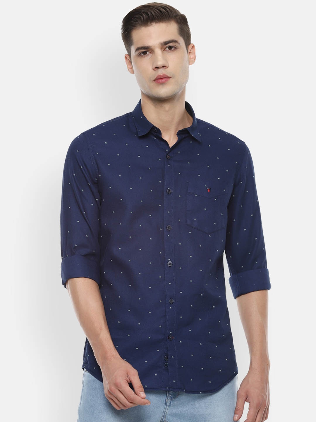 

Louis Philippe Sport Men Navy Blue Slim Fit Printed Casual Shirt