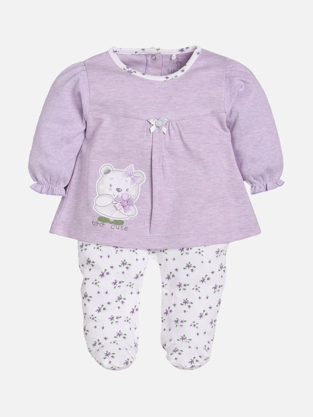 

BABY GO Girls Peach Cotton Romper
