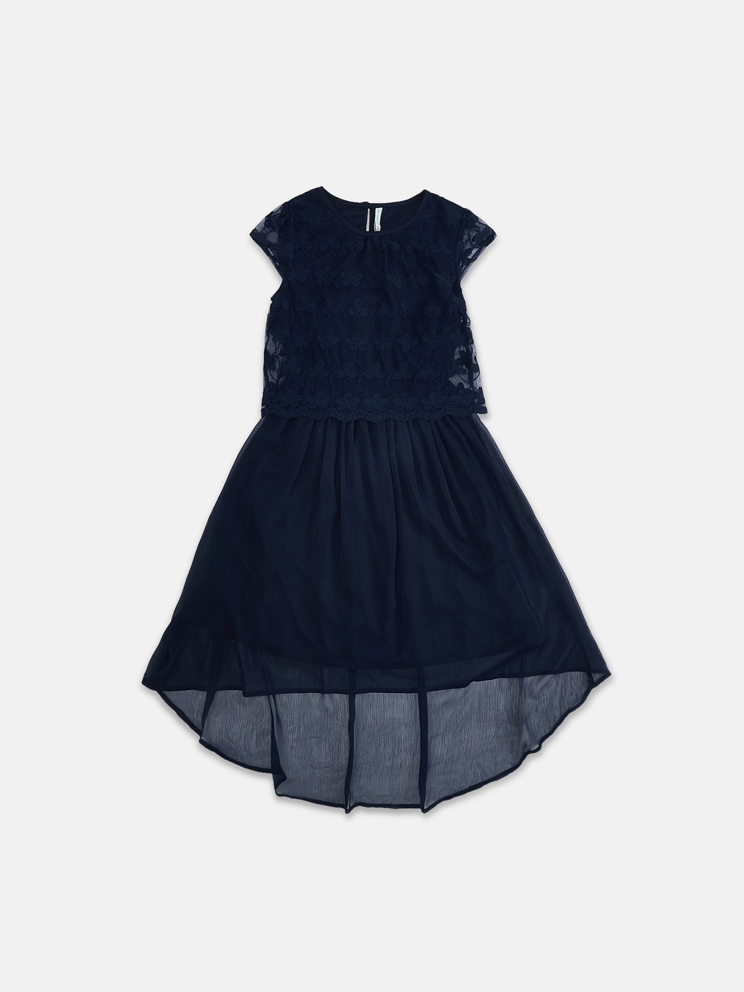 

Pantaloons Junior Navy Blue & Navy Blue A-Line Dress