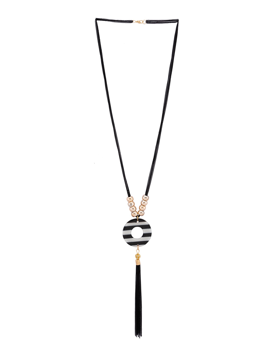 

Globus Black & Gold-Toned Tasselled Necklace