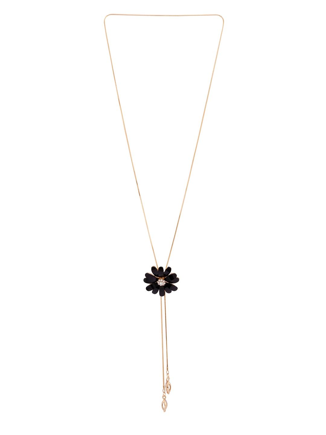 

Globus Gold-Toned & Black Tasselled Necklace