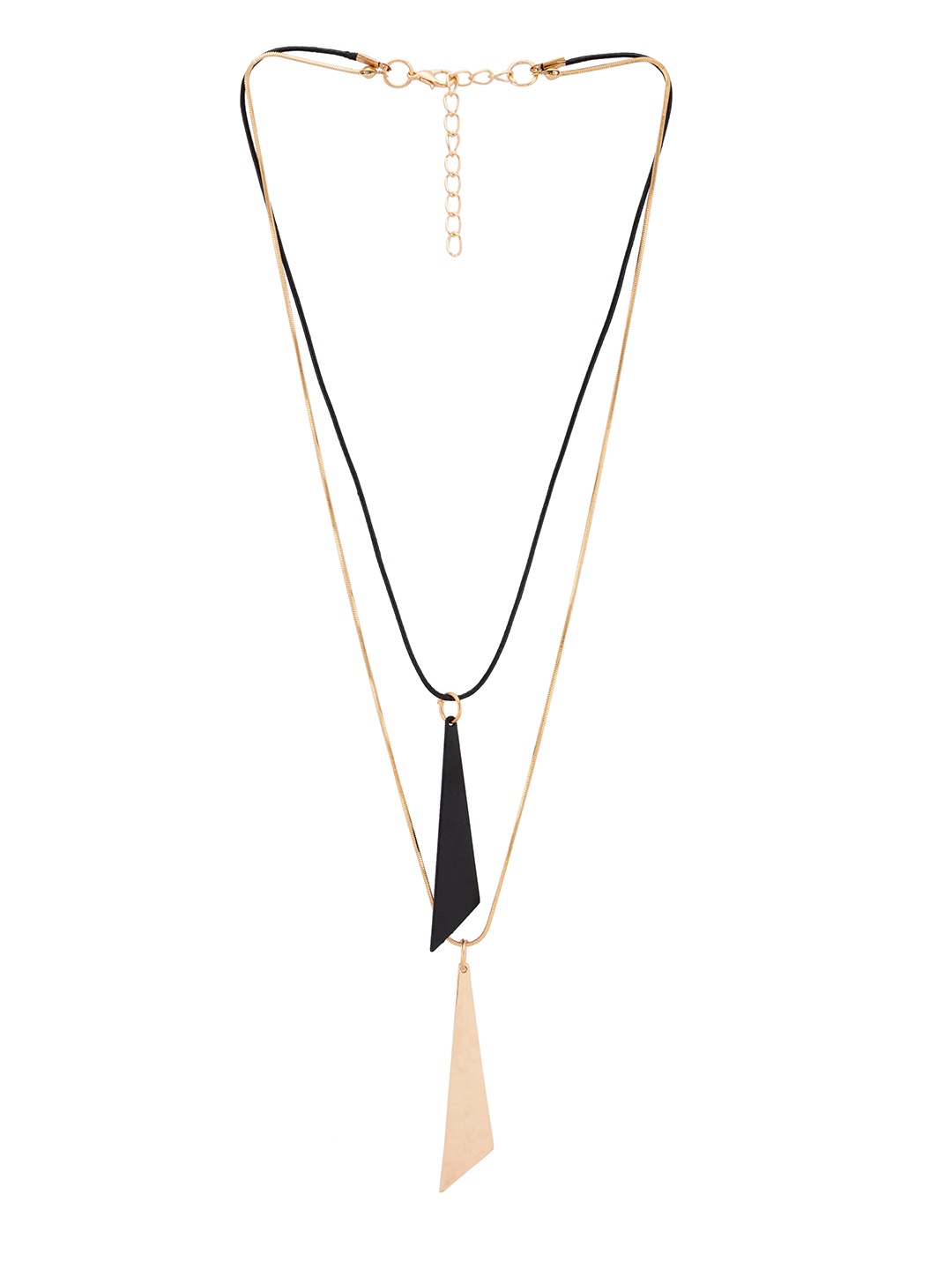 

Globus Gold-Toned & Black Layered Necklace