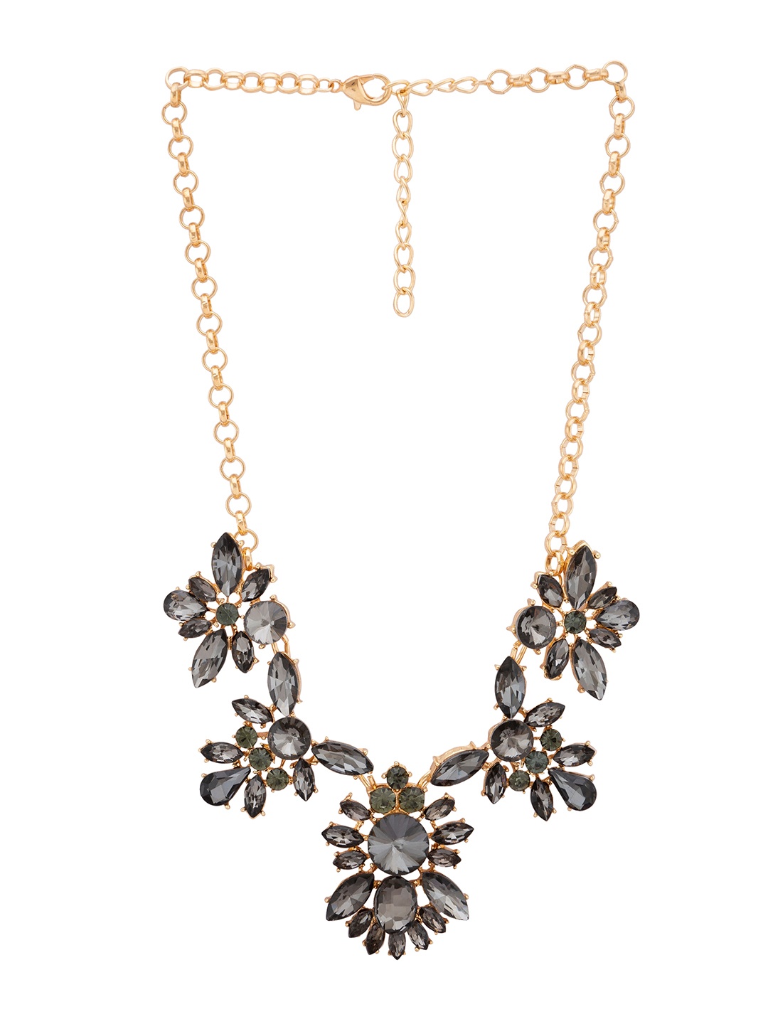 

Globus Gold-Toned & Grey Stone Gold Statement Necklace