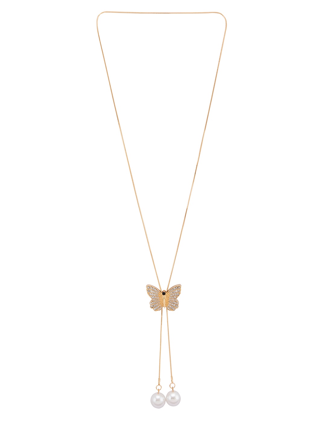 

Globus Gold-Toned & White Butterfly Necklace