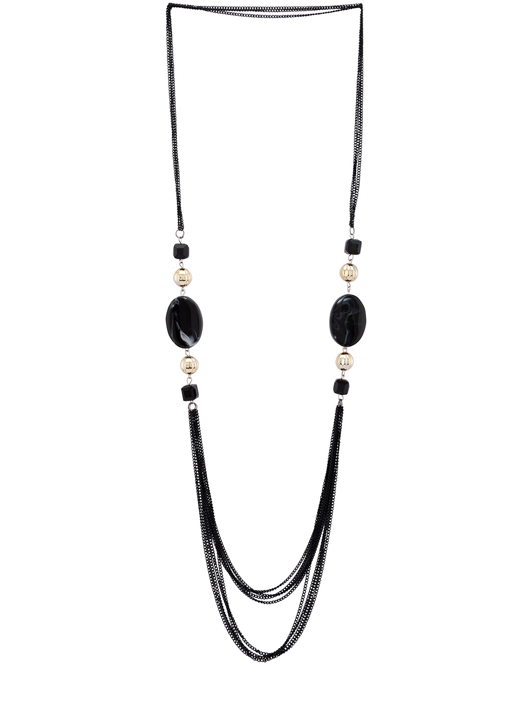 

Globus Black & Gold-Toned Layered Necklace