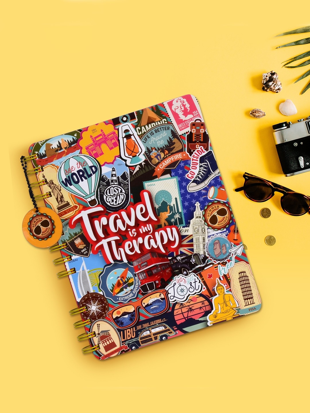 

Doodle Multi Coloured Printed Travel Tales Ruled Notebook