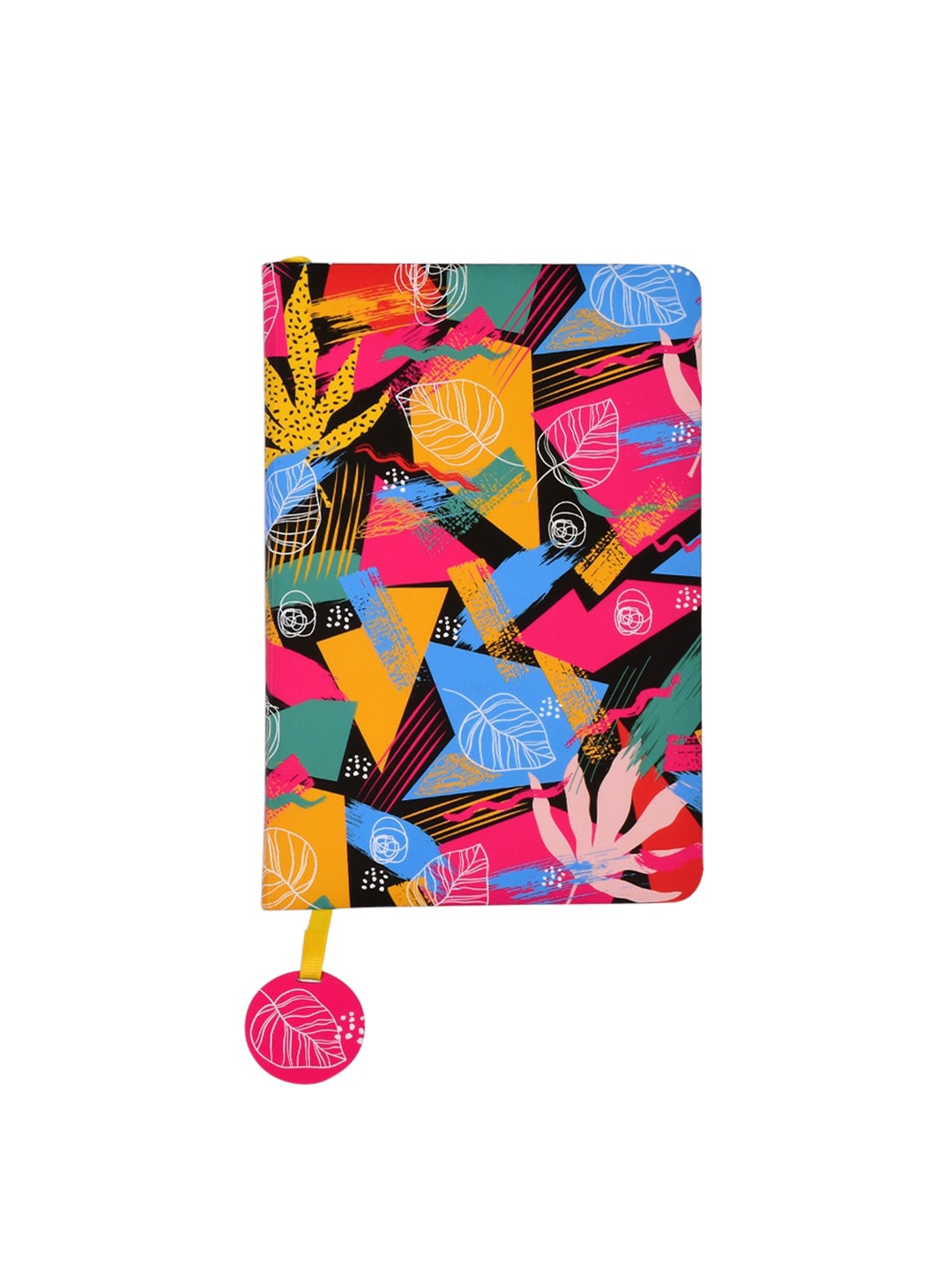 

Doodle Yellow & Pink Printed Bright Petals Notebook
