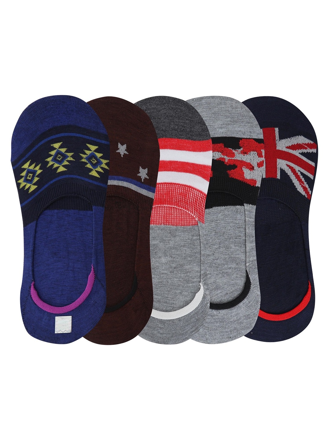 

FabSeasons Unisex Pack Of 5 Assorted No Show Shoe Liners