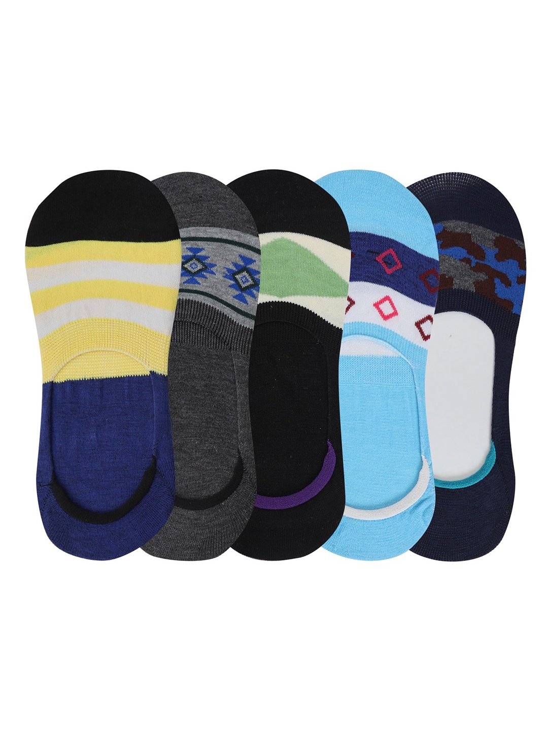 

FabSeasons Unisex Pack Of 5 Assorted No Show Casual Shoe Liners