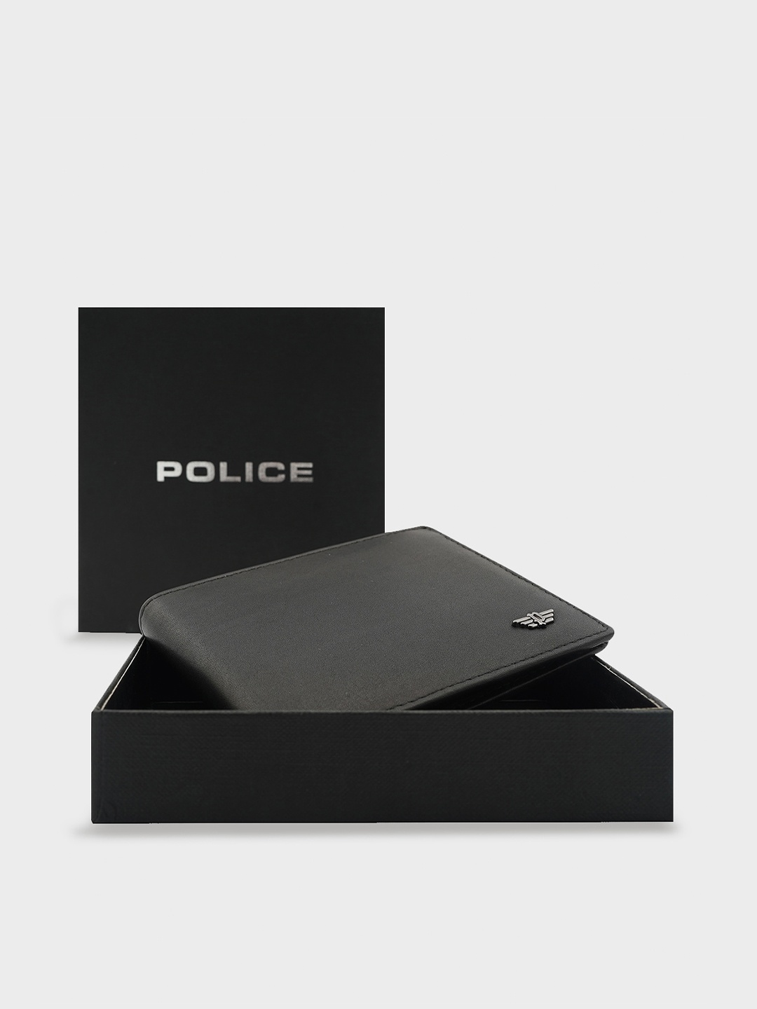 

Police Black Color Nest Id Wallet Men Solid Leather Two Fold Wallet