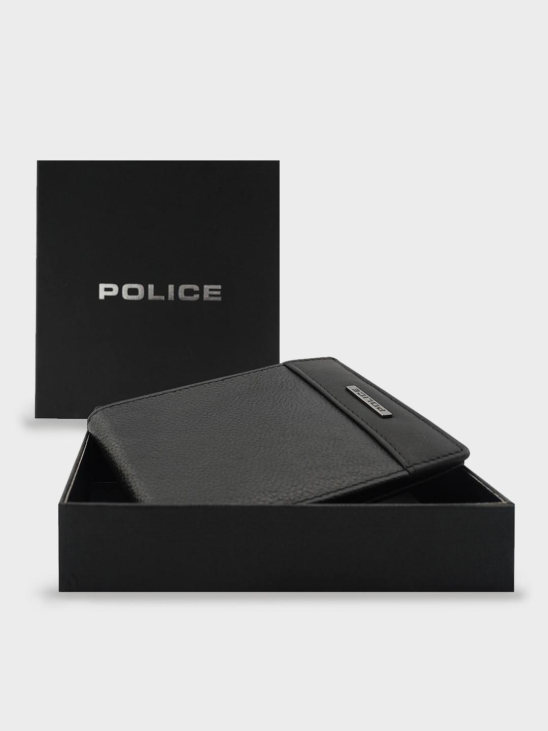 

Police Men Black Solid Leather Two Fold Wallet