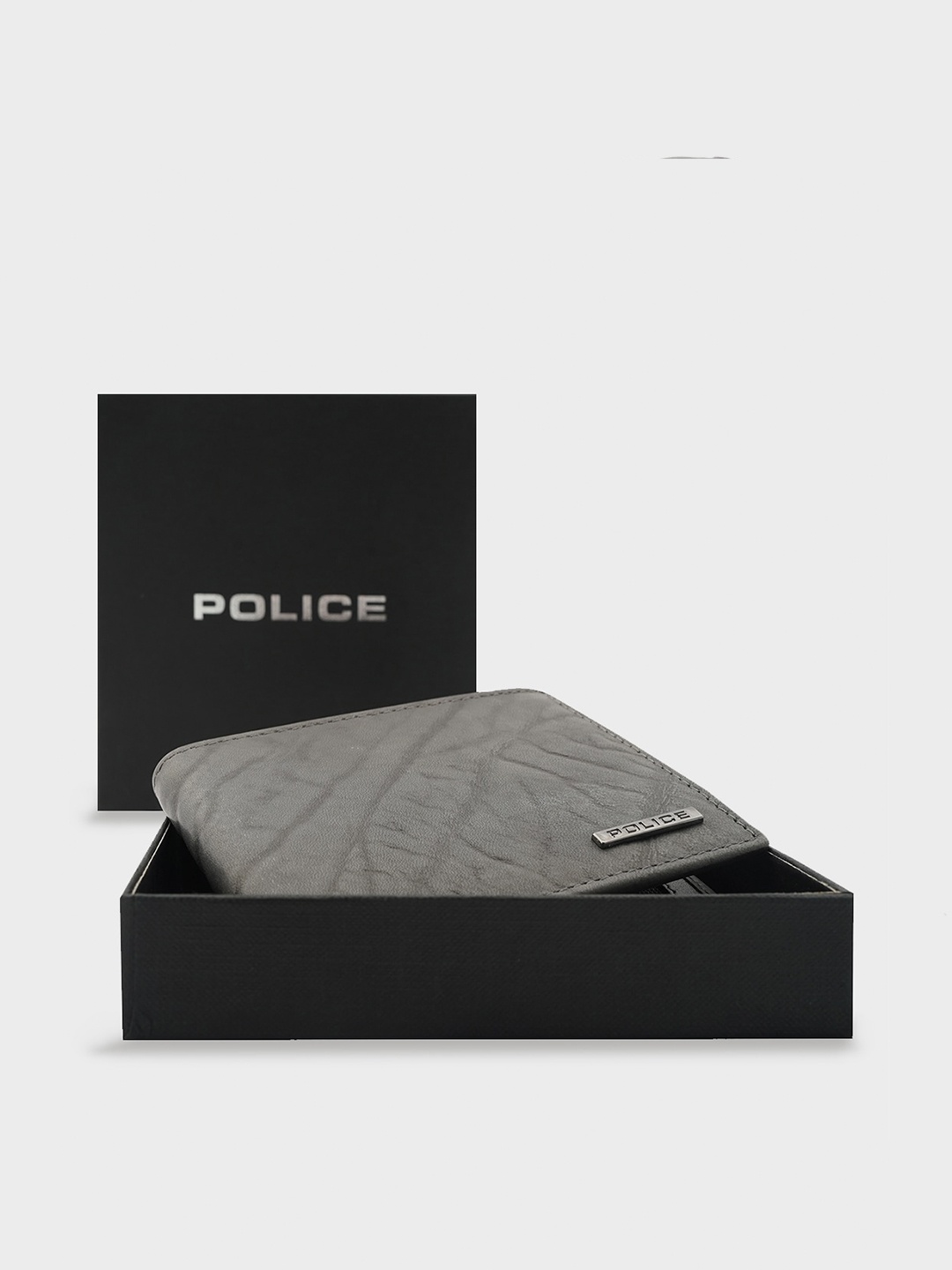 

Police Men Grey Abstract Textured Leather Two Fold Wallet