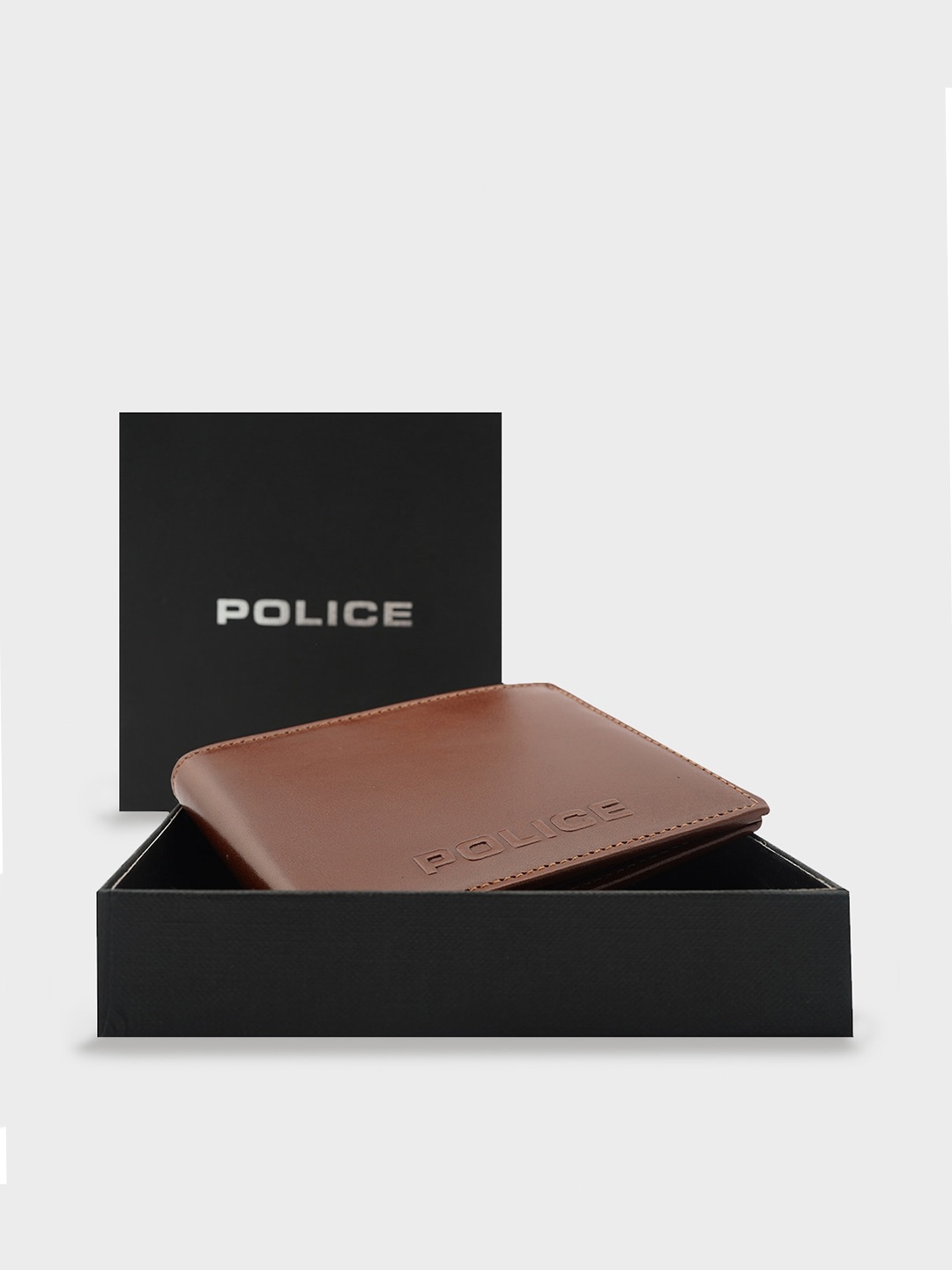

Police Men Brown Solid Leather Two Fold Wallet