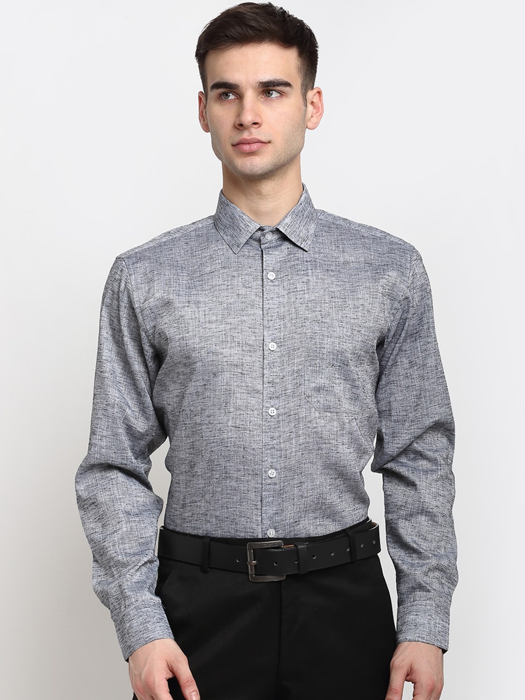 

JAINISH Men Grey Solid Regular Fit Formal Shirt