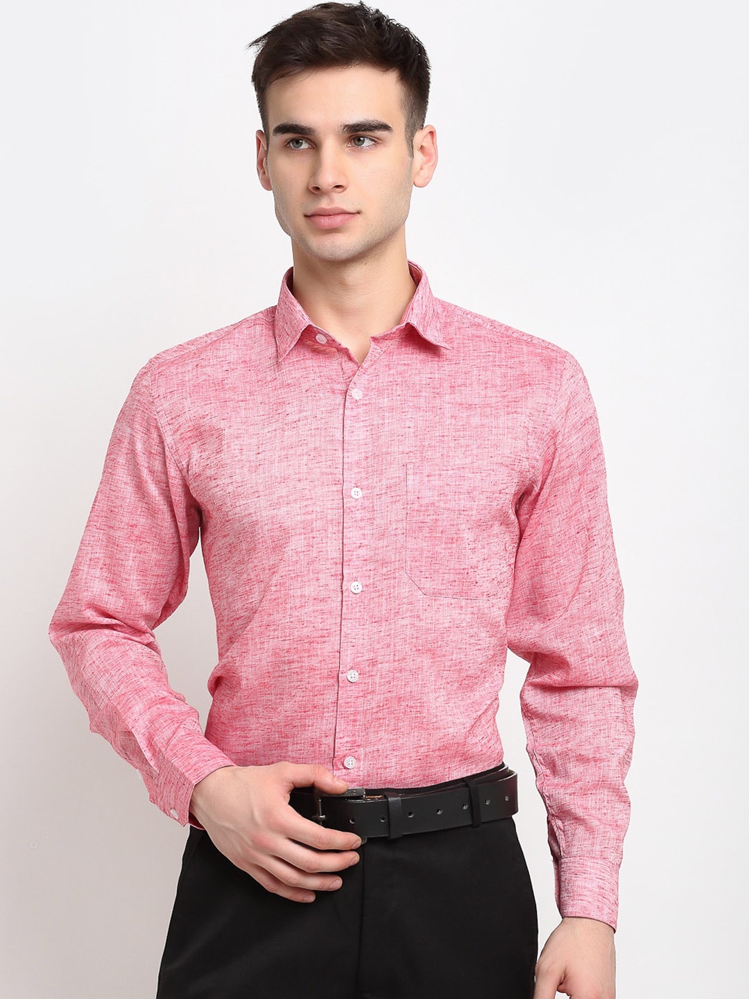 

JAINISH Men Pink Cotton Formal Shirt