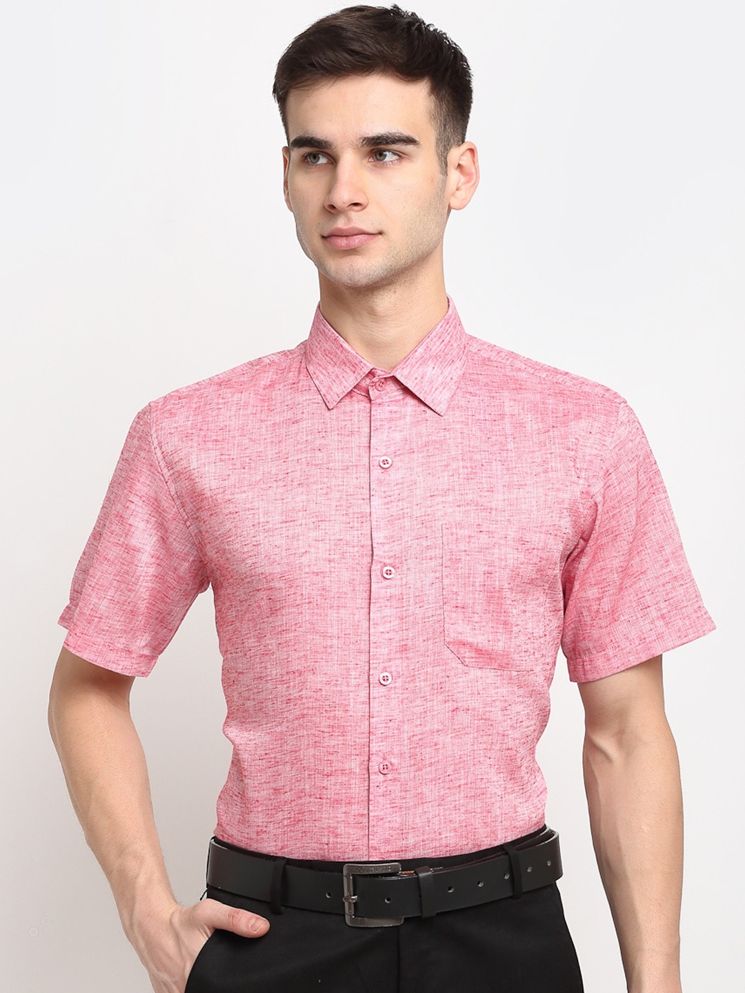 

JAINISH Men Pink Cotton Formal Shirt