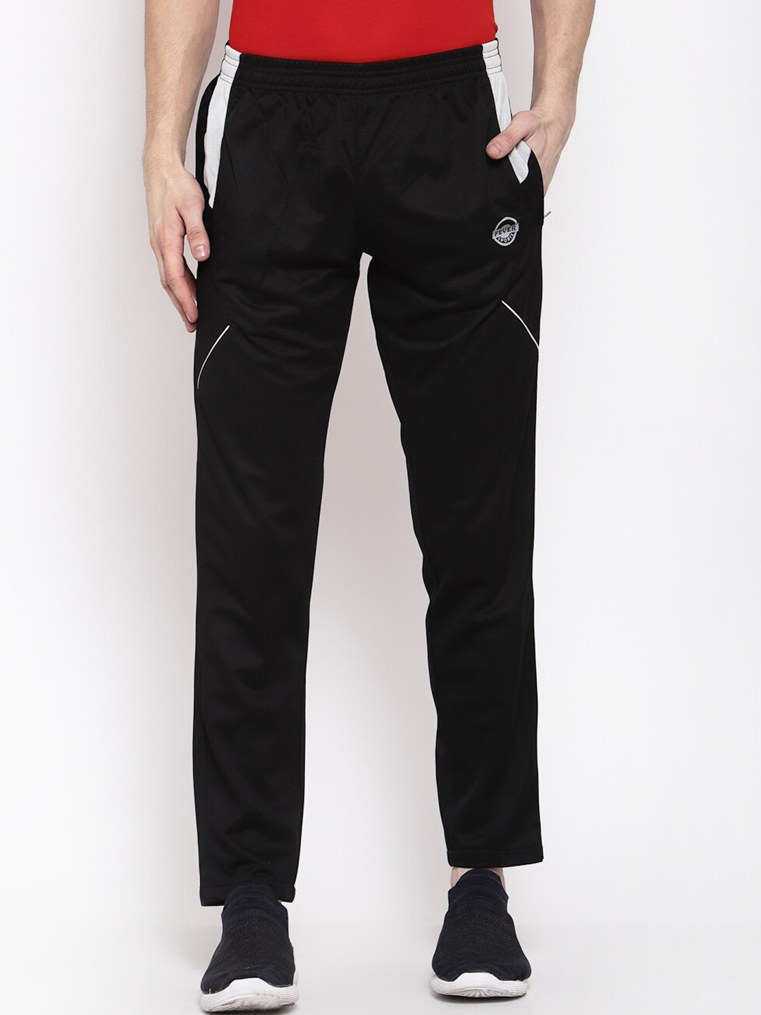 

FEVER Men Black Solid Stretchable Slim-Fit Track Pants