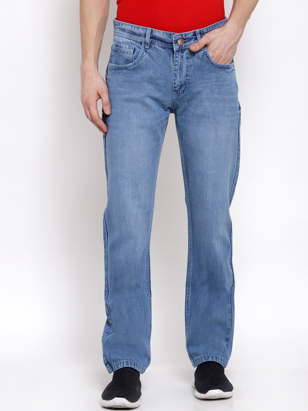 

FEVER Men Blue Cotton Light Fade Mid-Rise Regular Fit Jeans
