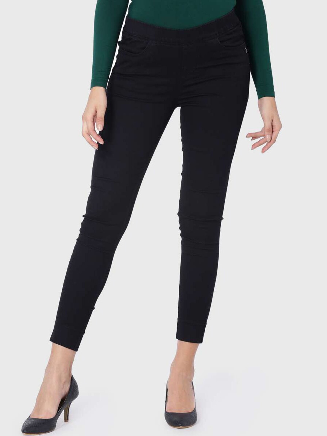 

Xpose Women Black Solid High-Rise Skinny-Fit Jeggings