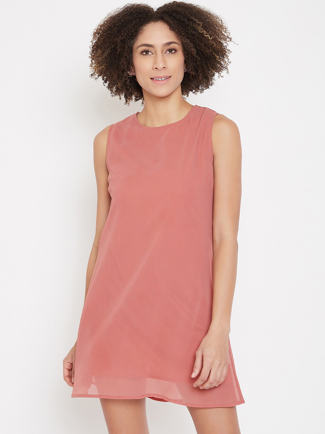

La Zoire Women Nude Pink A-Line Mini Dress