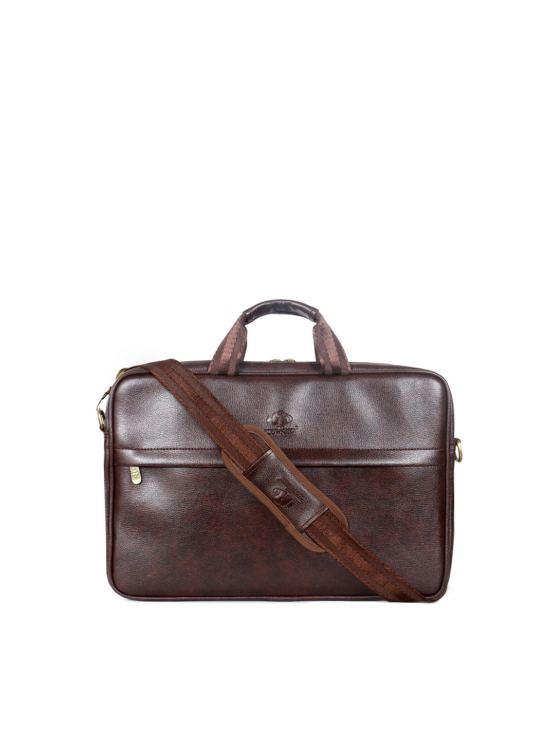 

THE CLOWNFISH Unisex Brown Leather Laptop Bag