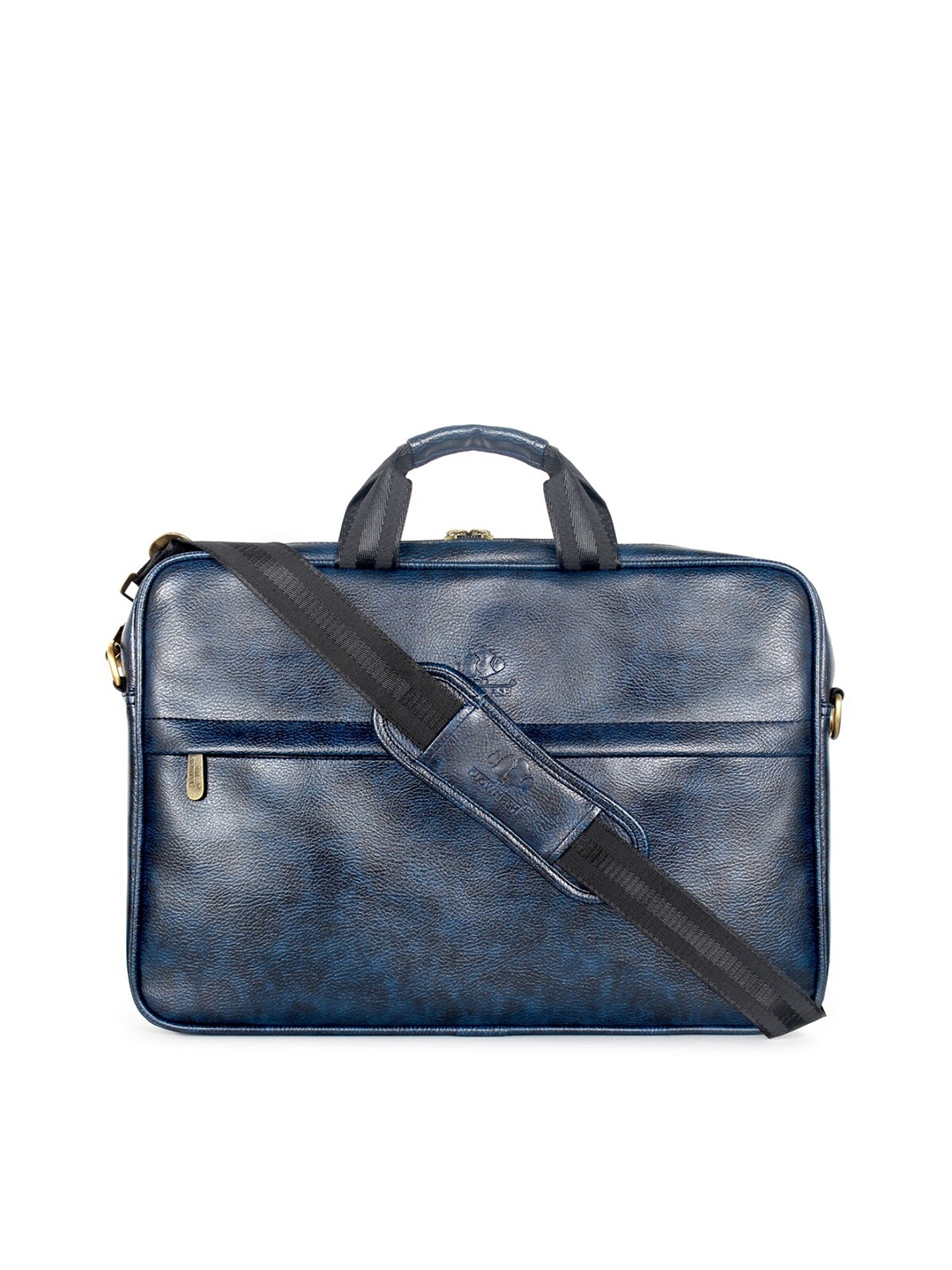 

THE CLOWNFISH Unisex Blue Leather Laptop Bag