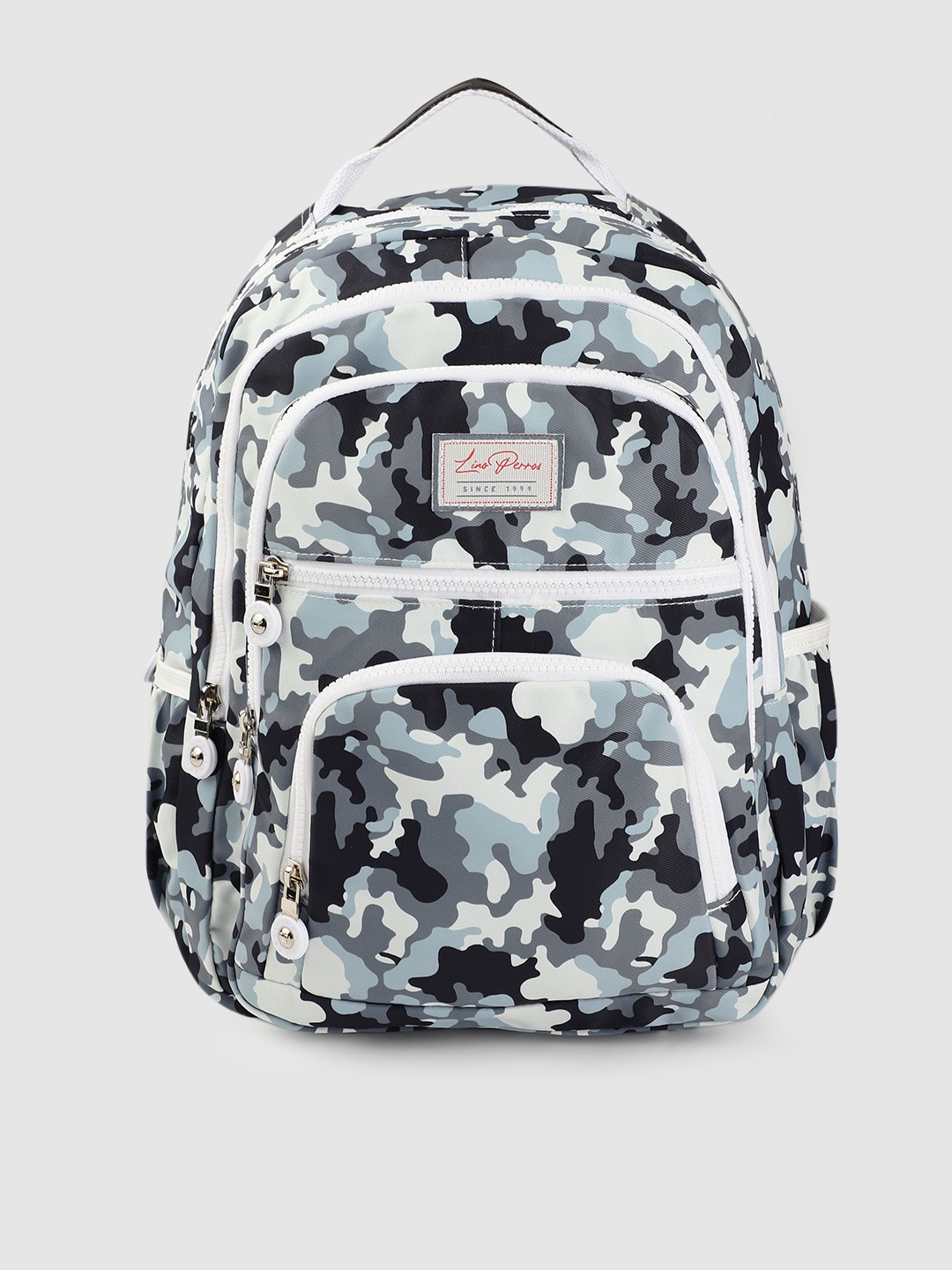 

Lino Perros Women Blue & White Camouflage Print 14 Inch Laptop Backpack