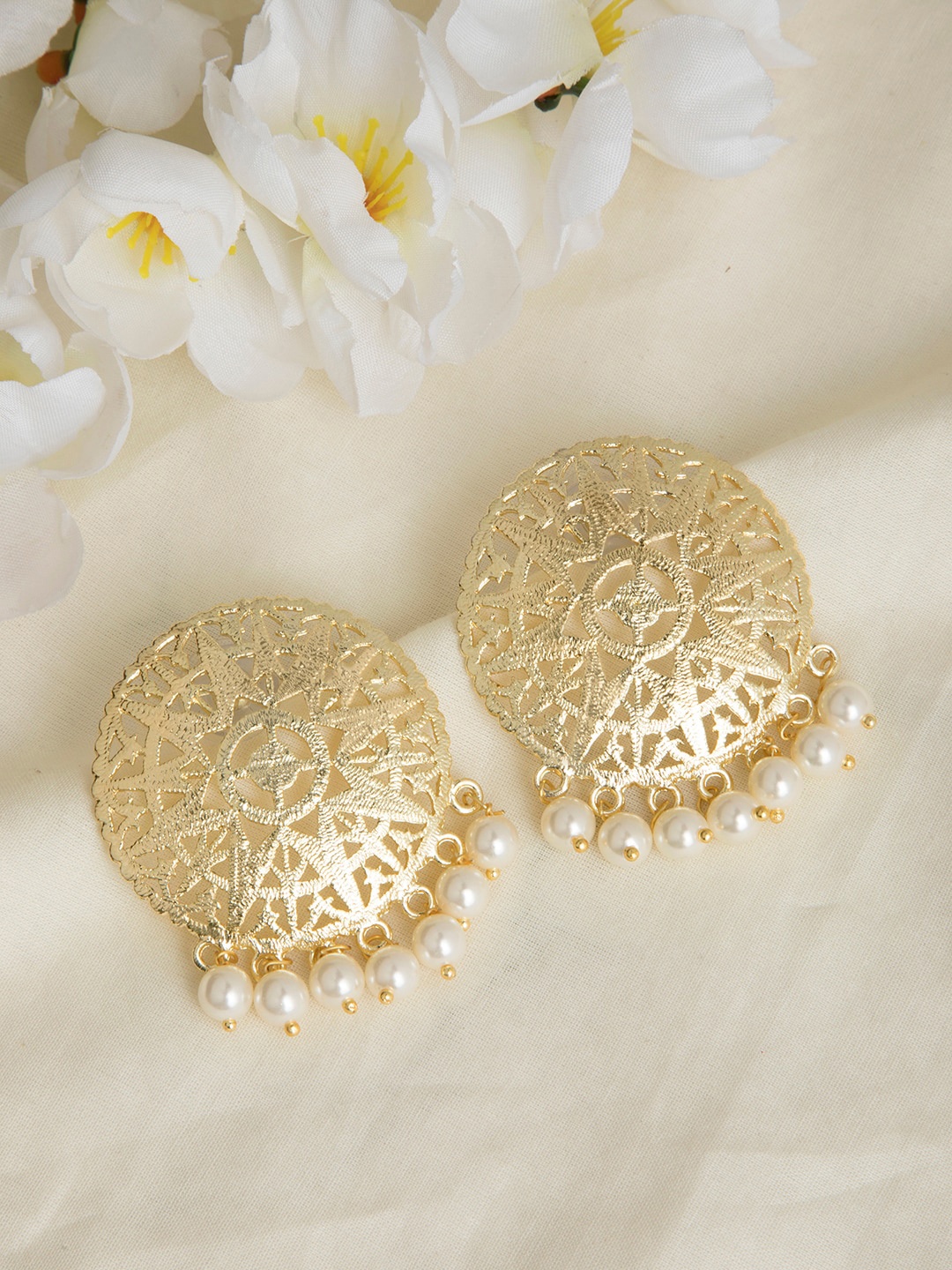 

INDYA Gold-Toned Contemporary Studs Earrings