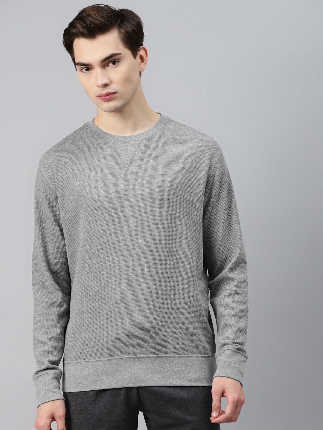 

Marks & Spencer Men Grey Melange Solid Lounge Sweatshirt