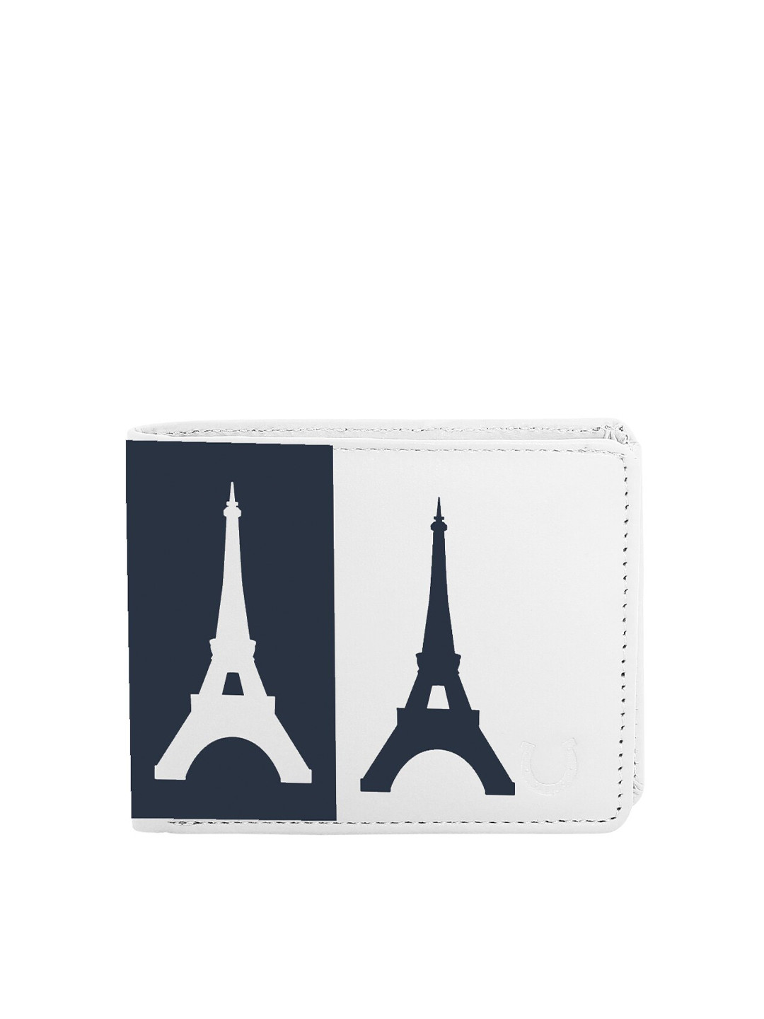 

Blacksmith Men White & Black Graphic Printed PU Two Fold Wallet with SIM Card Holder