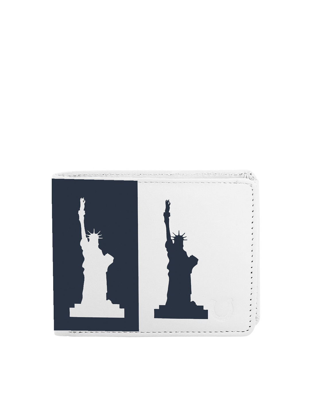 

Blacksmith Men White & Black Graphic Printed PU Two Fold Wallet with SIM Card Holder
