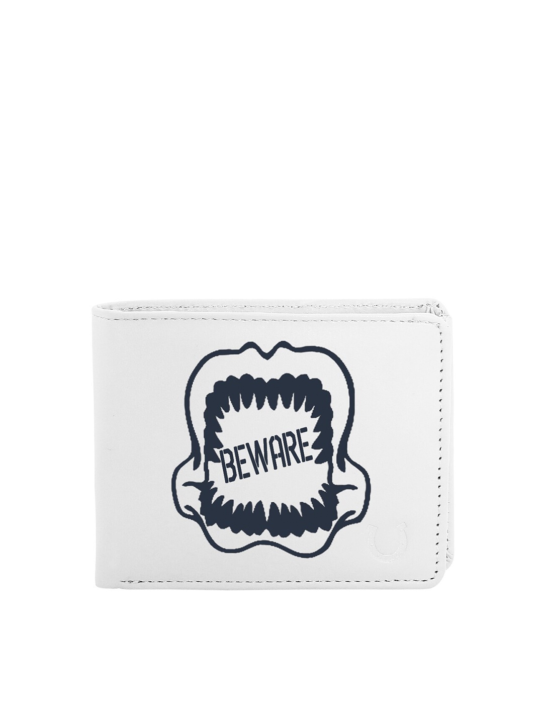 

Blacksmith Men White & Black Graphic Printed PU Two Fold Wallet with SIM Card Holder