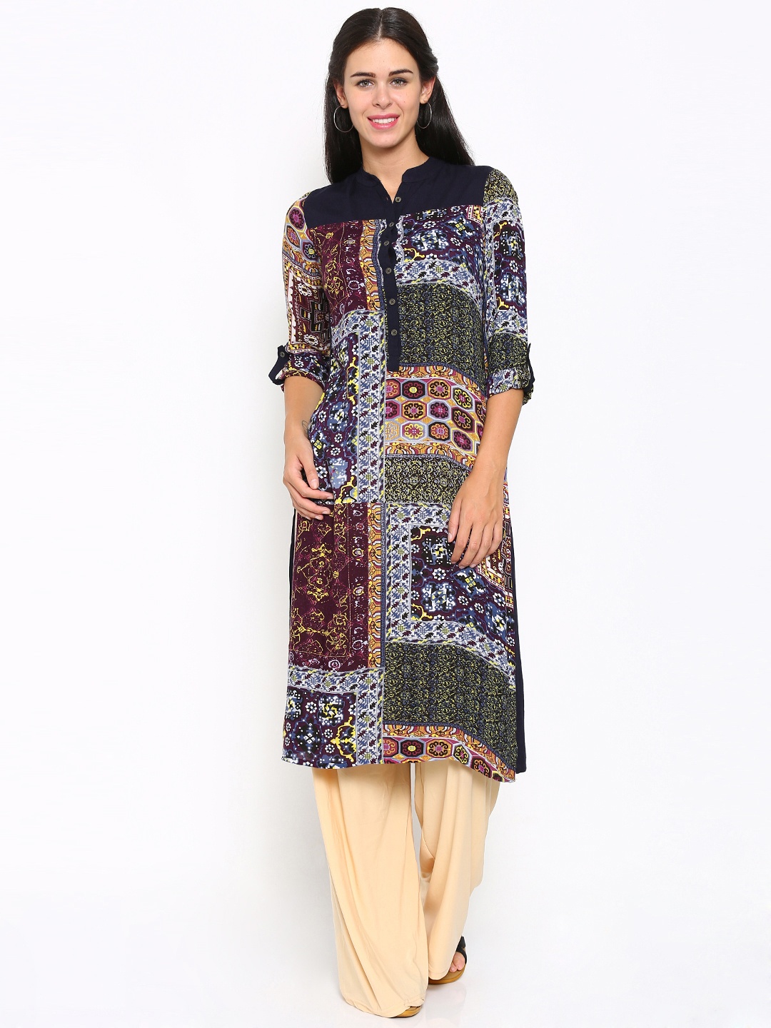 

Vishudh Women Multicoloured Printed Straight Kurta, Multi