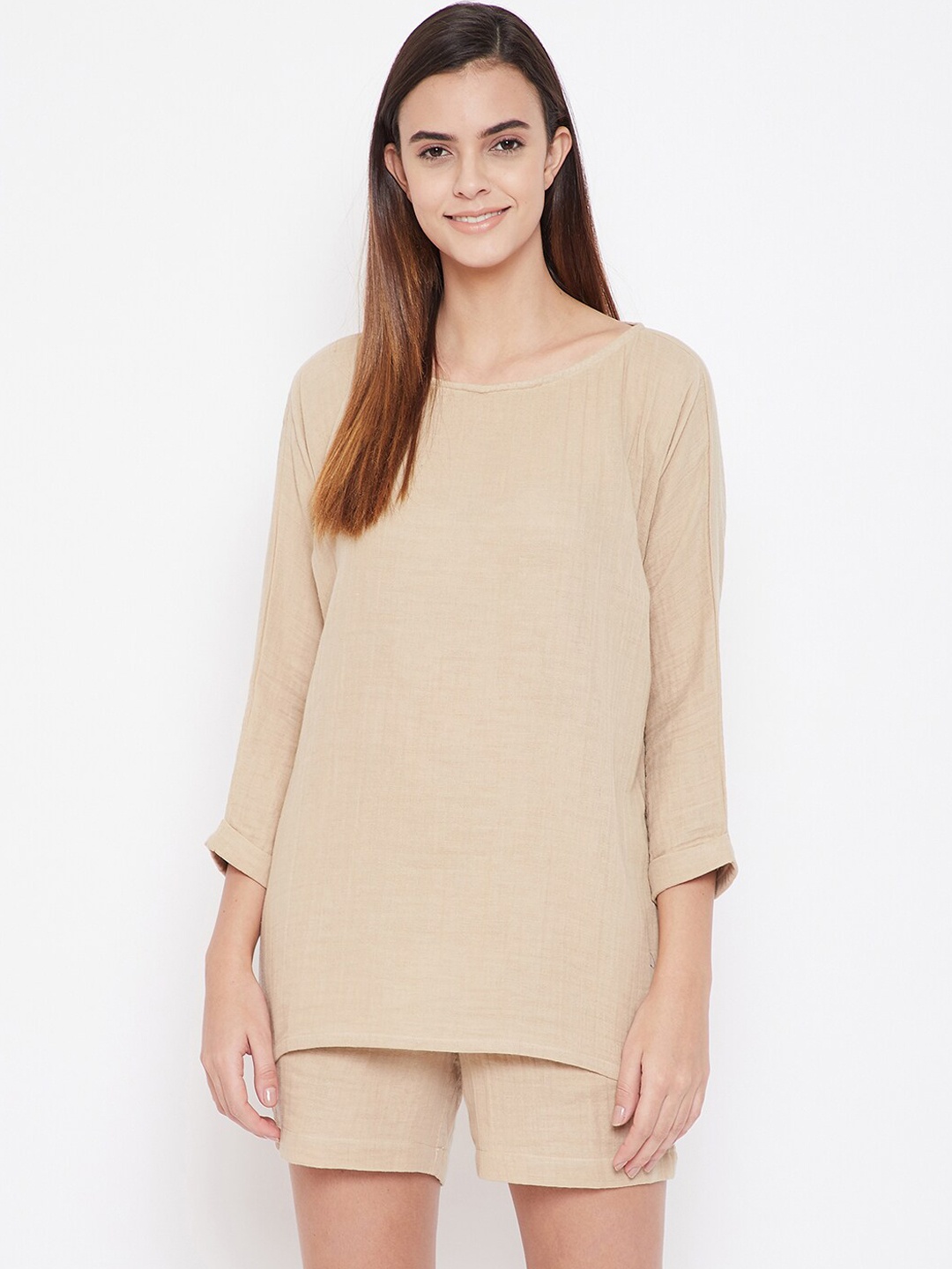 

The Kaftan Company Women Beige Night suit
