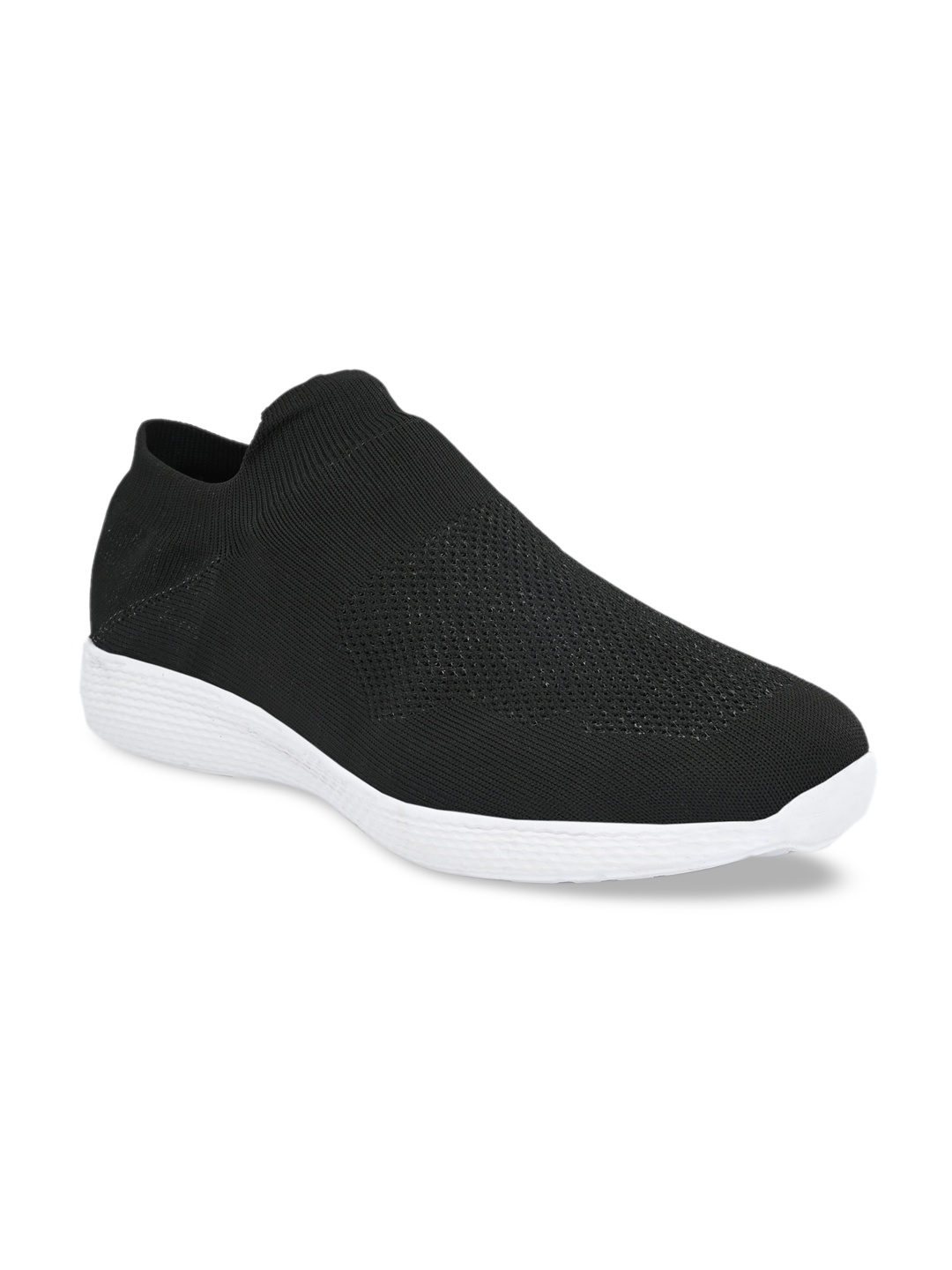 

Provogue Men Black Woven Design Slip-On Sneakers