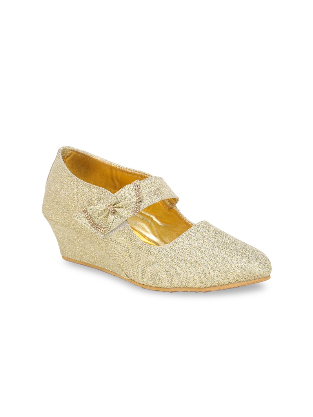 

LONDON STEPS Gold-Toned Wedge Pumps