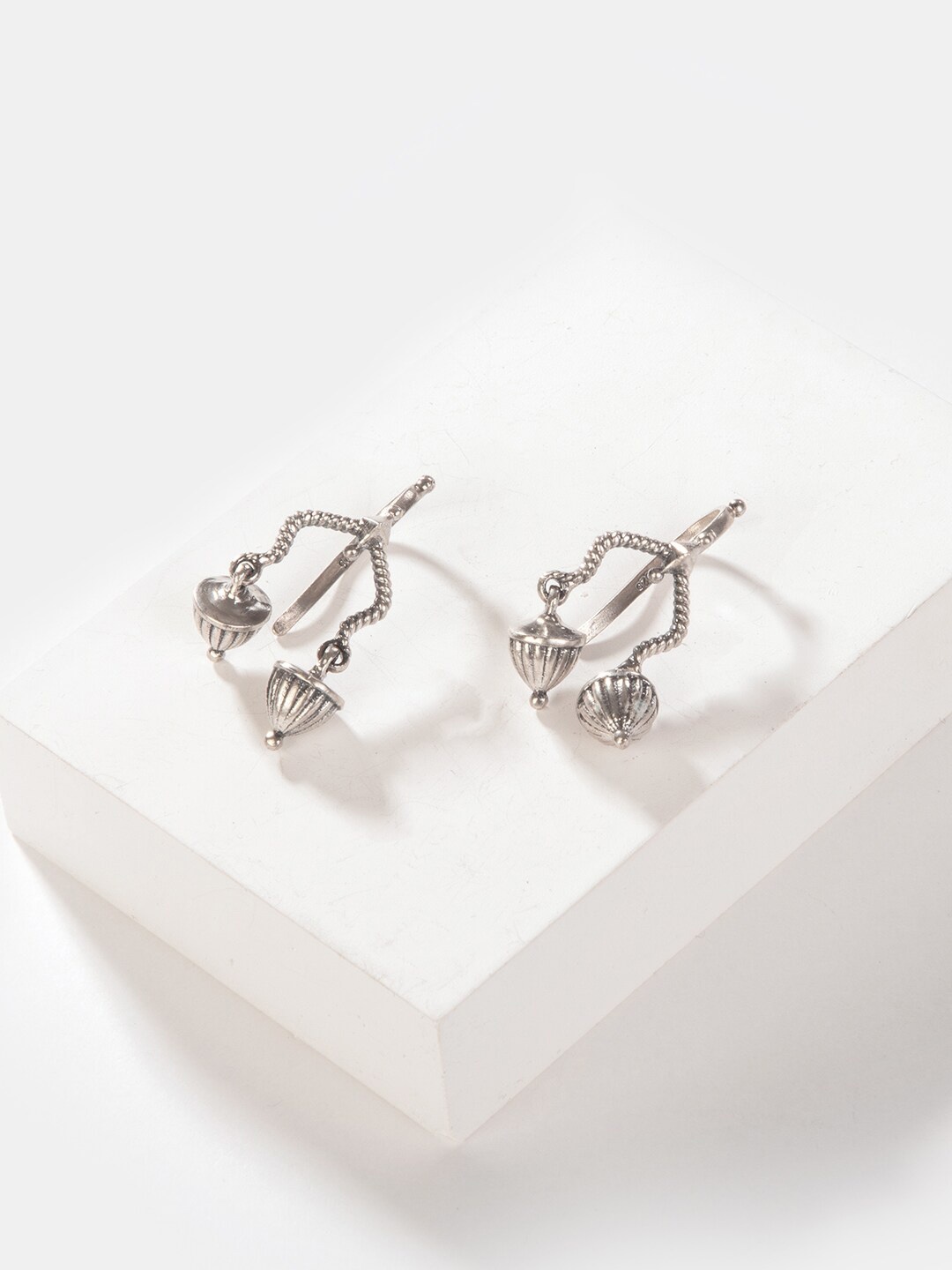 

SHAYA Silver-Toned Contemporary Studs Earrings