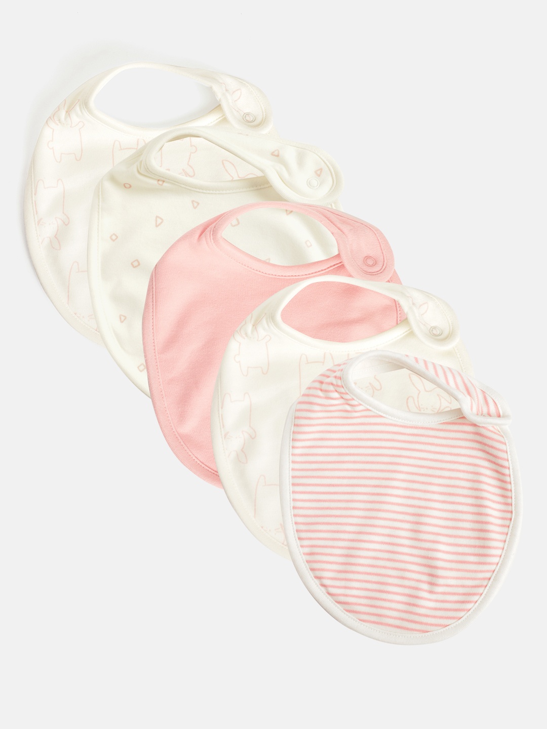 

Marks & Spencer Infant Kids Pack of 5 Organic Cotton Bibs, Pink