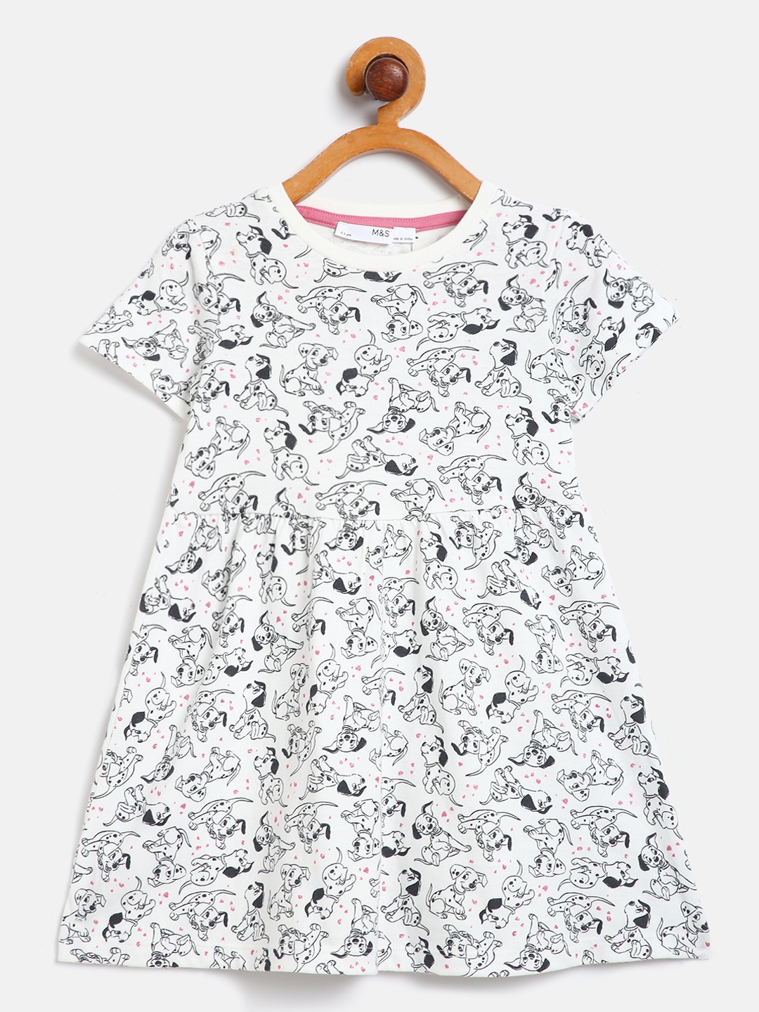 

Marks & Spencer Girls White & Black 101 Dalmatians Print Cotton Fit & Flare Dress