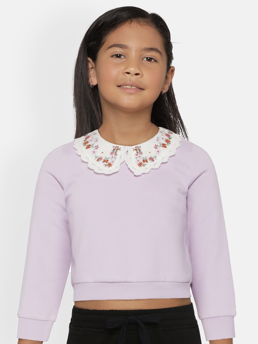 

Marks & Spencer Girls Lavender Solid Sustainable Sweatshirt