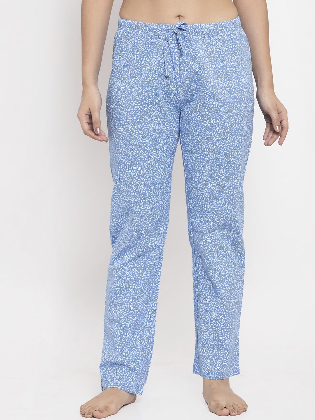

Wolfpack Women Blue Small Floral Printed Lounge Pants