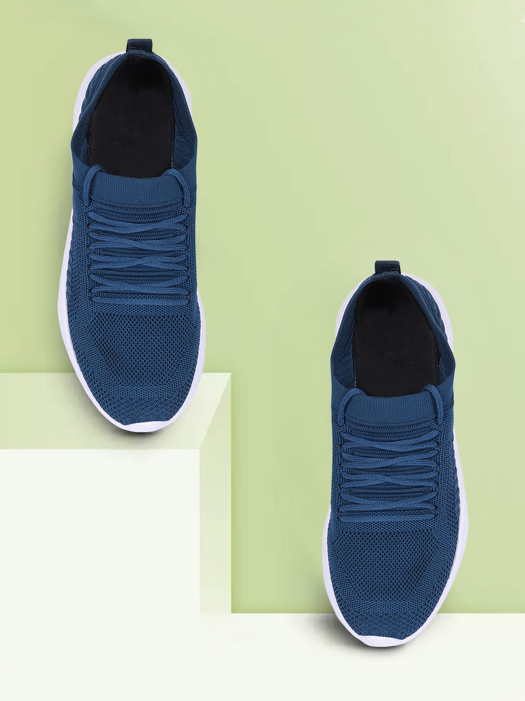 

FAST TRAX Men Blue Woven Design Slip-On Sneakers