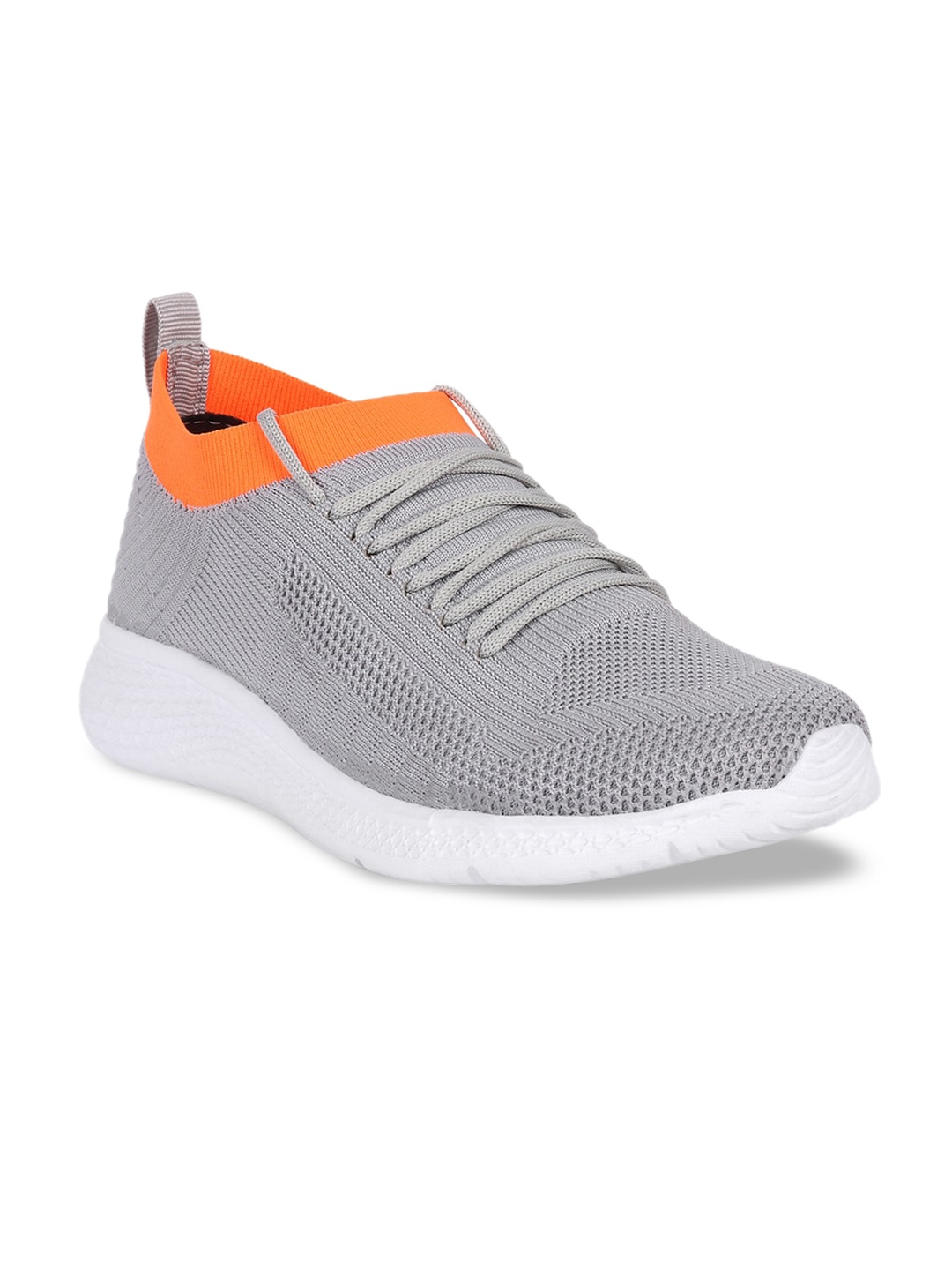 

FAST TRAX Men Grey & Orange Woven Design Sneakers