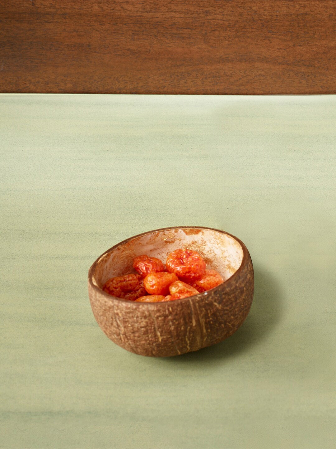

ellementry Cream-Coloured & Brown 1 Coconut Nut Bowl