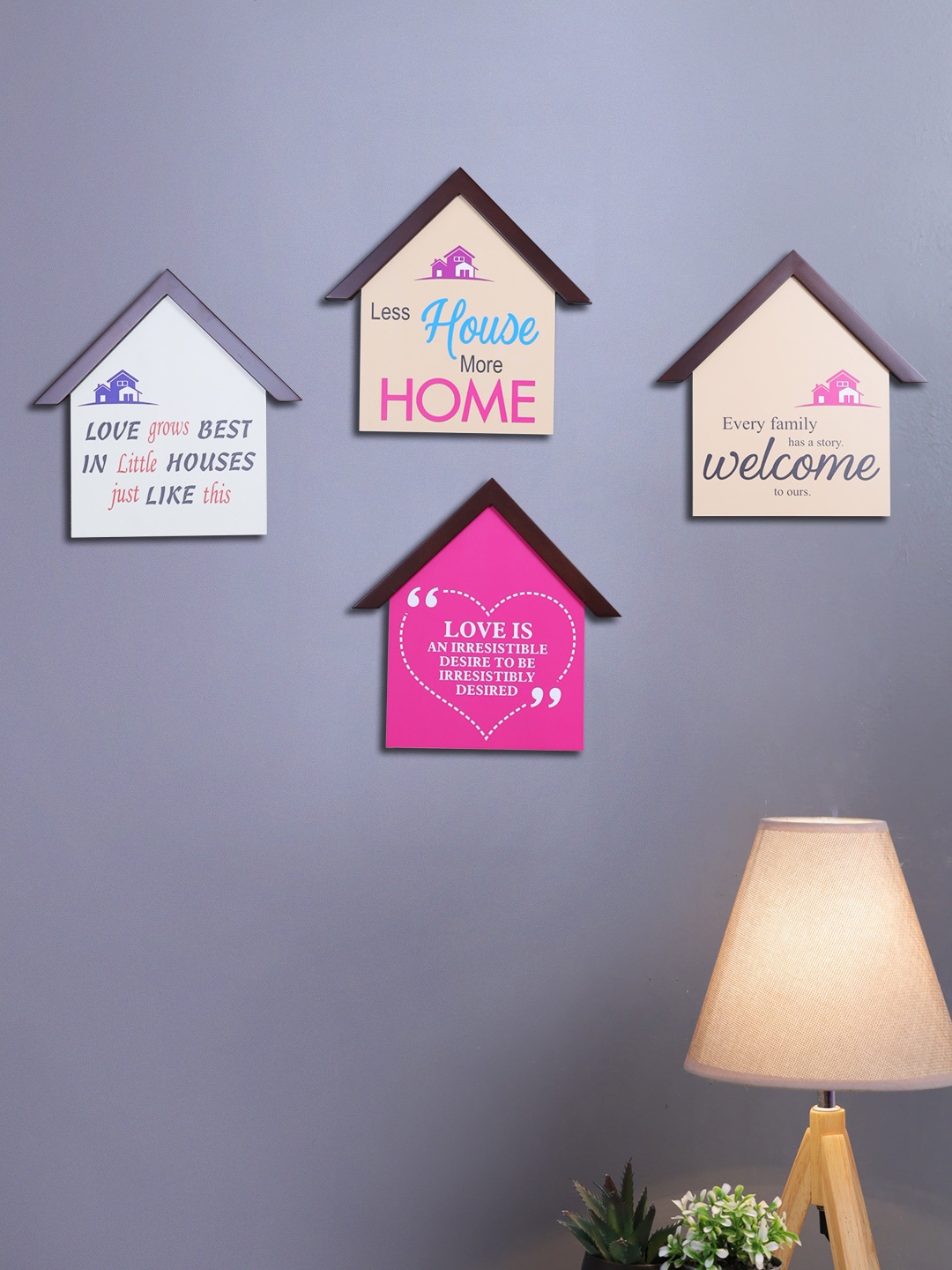 

Safal Set Of 4 Wooden Hut Shaped Poster Frames, Brown