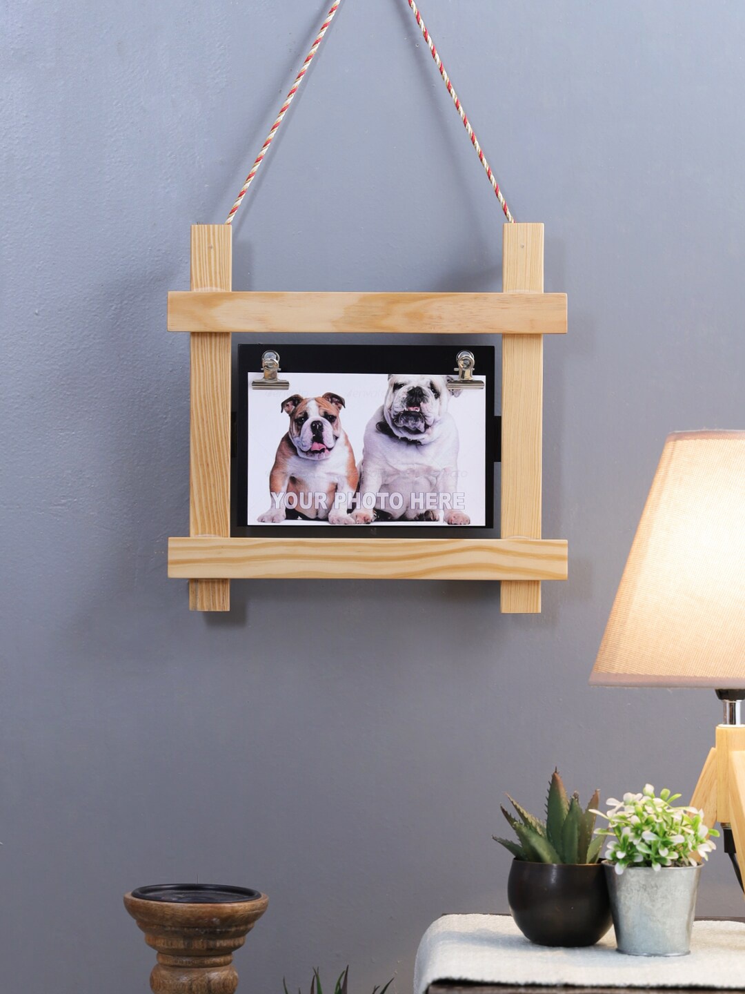 

Safal Beige Solid Rope Hanging Exquisite Wooden Photo Frame